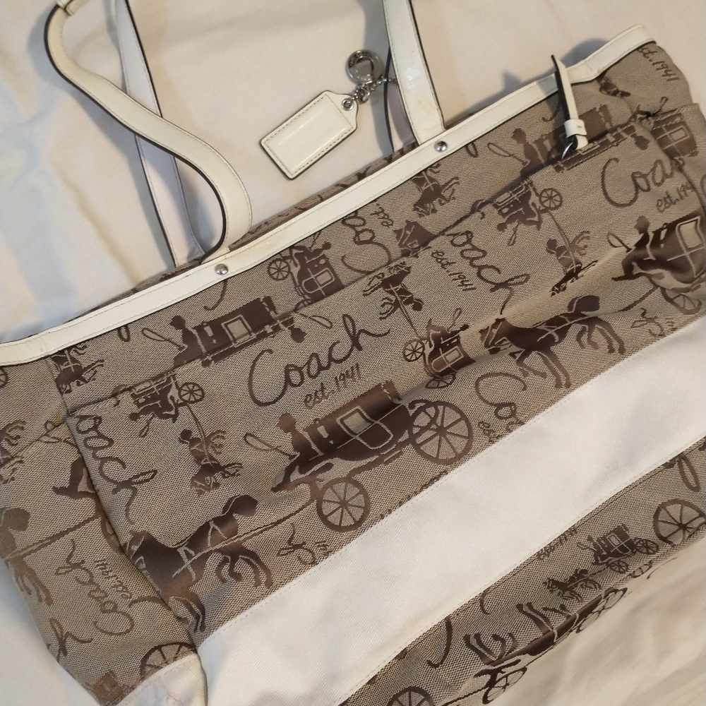 Coach Signature Diaper Baby Tote bag horse and carriage